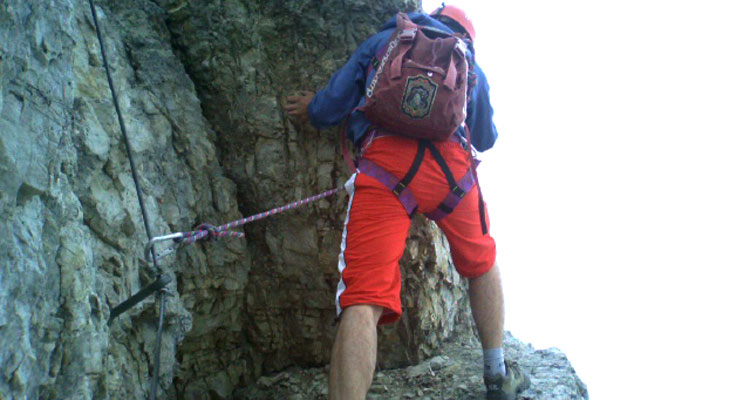 vacations in the dolomites, climber