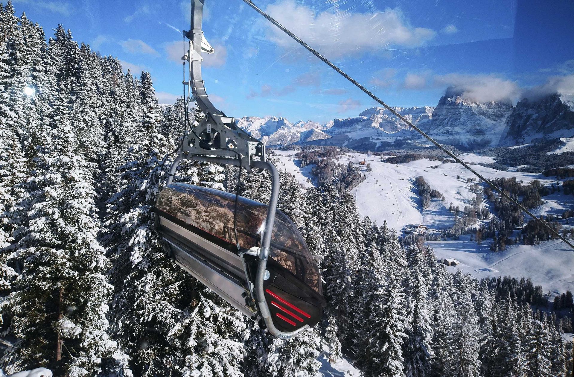 Ski fahren auf der Seiser Alm